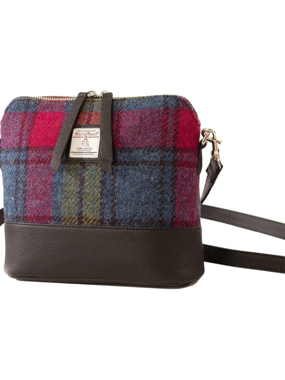 Harris Tweed Women’s Square Shoulder Country Green Designed Bag – Handwoven Wool